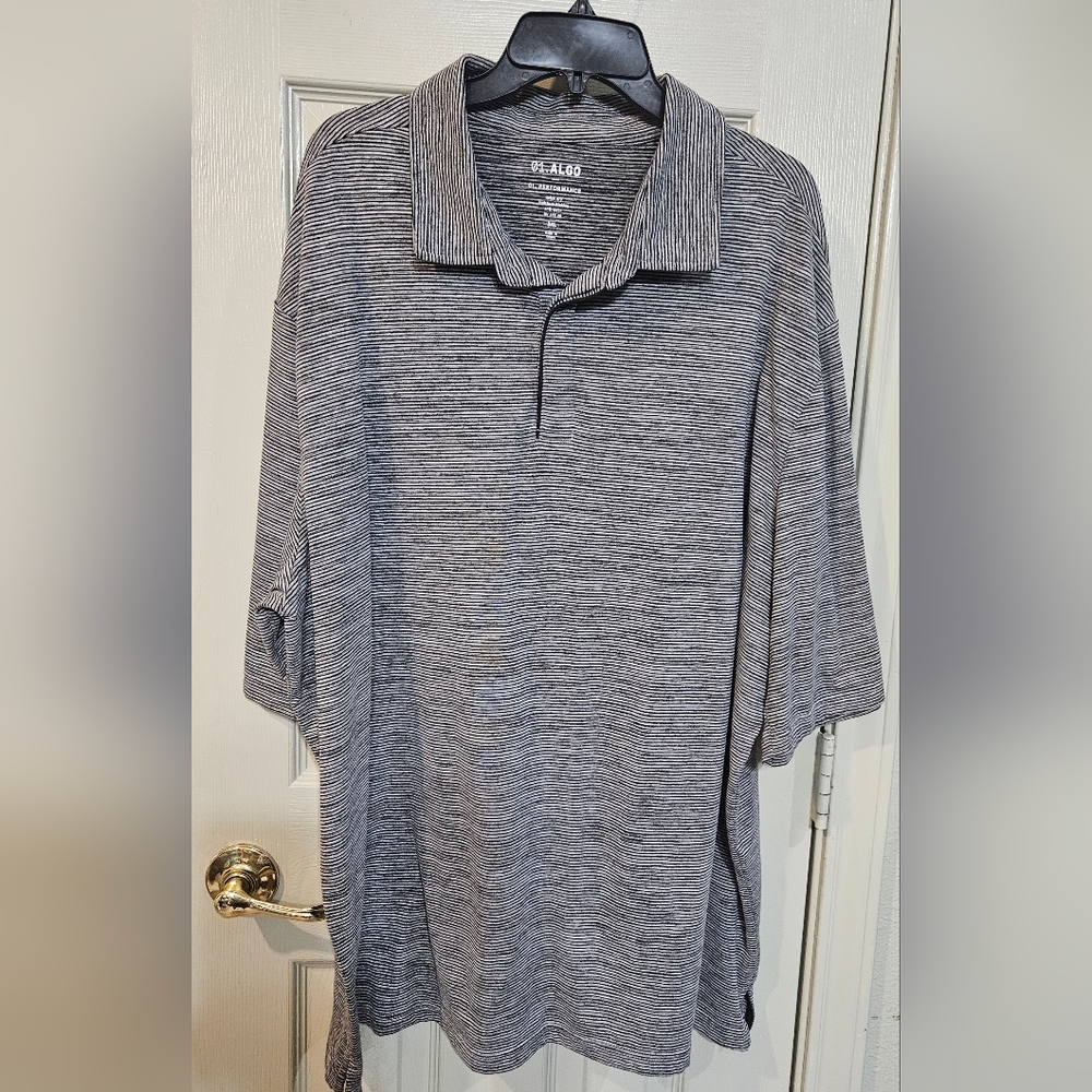 Black and White Polo Shirt with Classic Short Sleeves